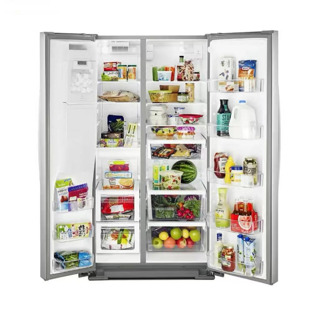 Whirlpool - 28.4 Cu. Ft. Side-by-Side Refrigerator with In-Door-Ice Storage - Fingerprint Resistant Stainless Steel