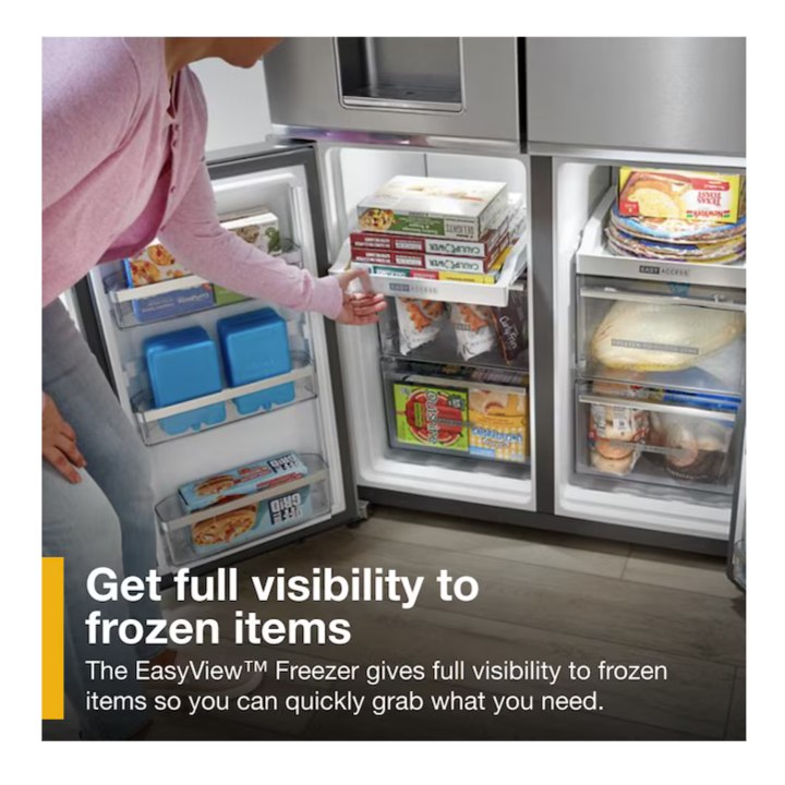 Whirlpool Counter-Depth 19.2-cu ft 4 -Door French Door Refrigerator with Ice Maker with Water and Ice Dispenser ( Fingerprint Resistant Stainless Steel )