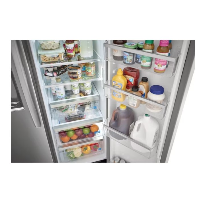 Frigidaire Gallery 22.3-cu ft Counter-Depth Side-by-Side Refrigerator with Ice Maker ,Water and Ice Dispenser ( Fingerprint Resistant Stainless Steel ) ENERGY STAR Certified