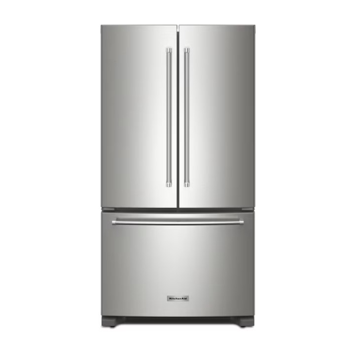 KitchenAid Counter-Depth 20-cu ft 3 -Door French Door Refrigerator with Ice Maker ( Stainless Steel ) ENERGY STAR Certified