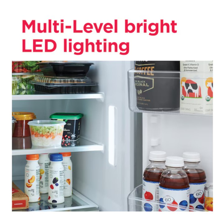 Frigidaire Gallery 22.3-cu ft Counter-Depth Side-by-Side Refrigerator with Ice Maker ,Water and Ice Dispenser ( Fingerprint Resistant Stainless Steel ) ENERGY STAR Certified