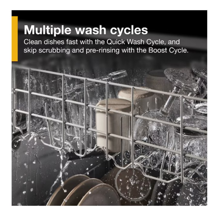 Whirlpool 24-in Front Control Built-in Dishwasher ( White ) ENERGY STAR, 57-Decibel Standard Sound Level