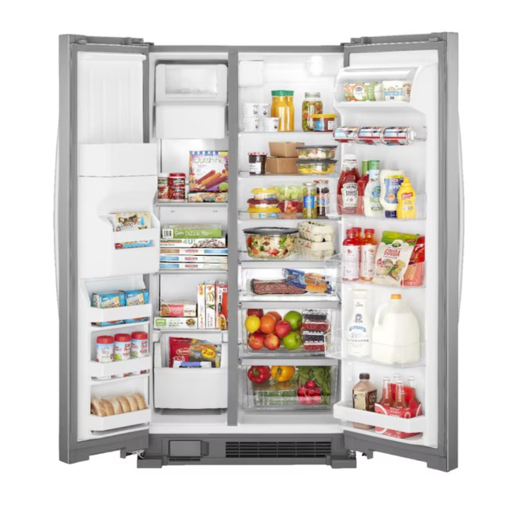 Whirlpool 24.5-cu ft Side-by-Side Refrigerator with Ice Maker ,Water and Ice Dispenser ( Fingerprint Resistant Stainless Finish )