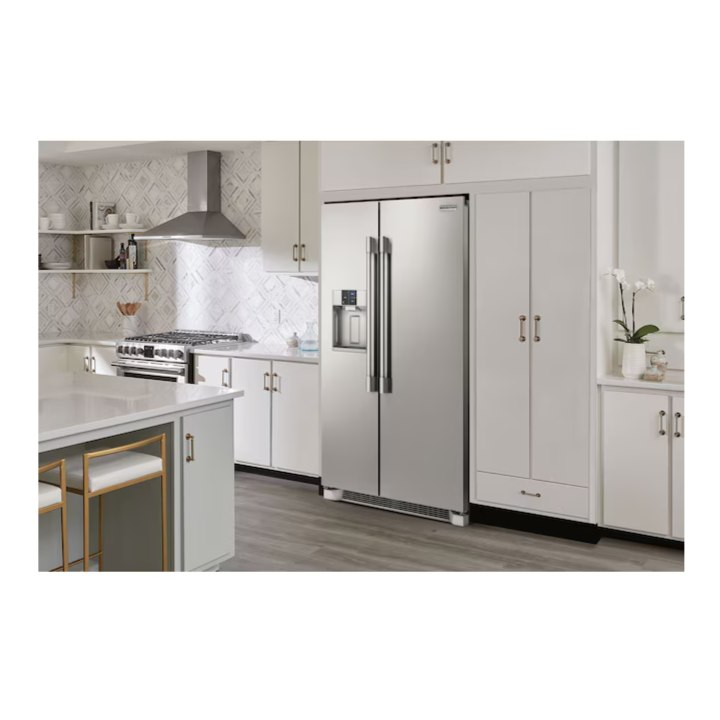 Frigidaire Professional 22.3-cu ft Counter-Depth Side-by-Side Refrigerator with Ice Maker ,Water and Ice Dispenser ( Smudge-Proof Stainless Steel ) ENERGY STAR Certified