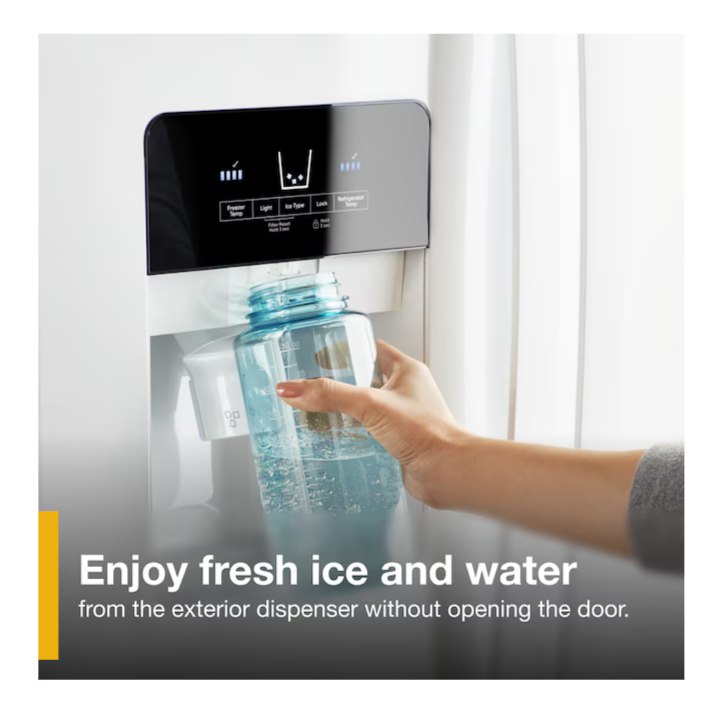 Whirlpool In Door Can Caddy 21.4-cu ft Side-by-Side Refrigerator with Ice Maker ,Water and Ice Dispenser ( Fingerprint Resistant Stainless Finish )