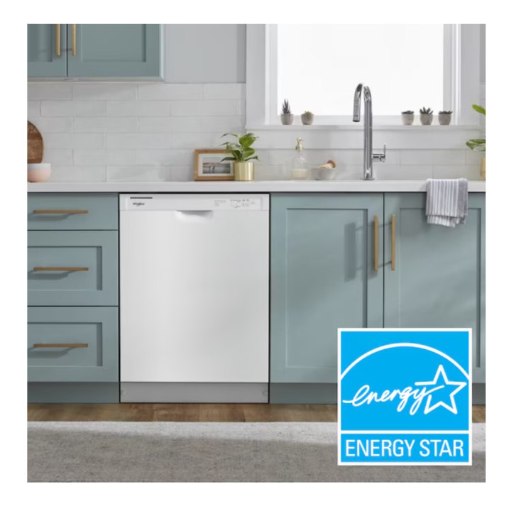 Whirlpool 24-in Front Control Built-in Dishwasher ( White ) ENERGY STAR, 57-Decibel Standard Sound Level