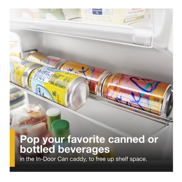 Whirlpool In Door Can Caddy 21.4-cu ft Side-by-Side Refrigerator with Ice Maker ,Water and Ice Dispenser ( Fingerprint Resistant Stainless Finish )