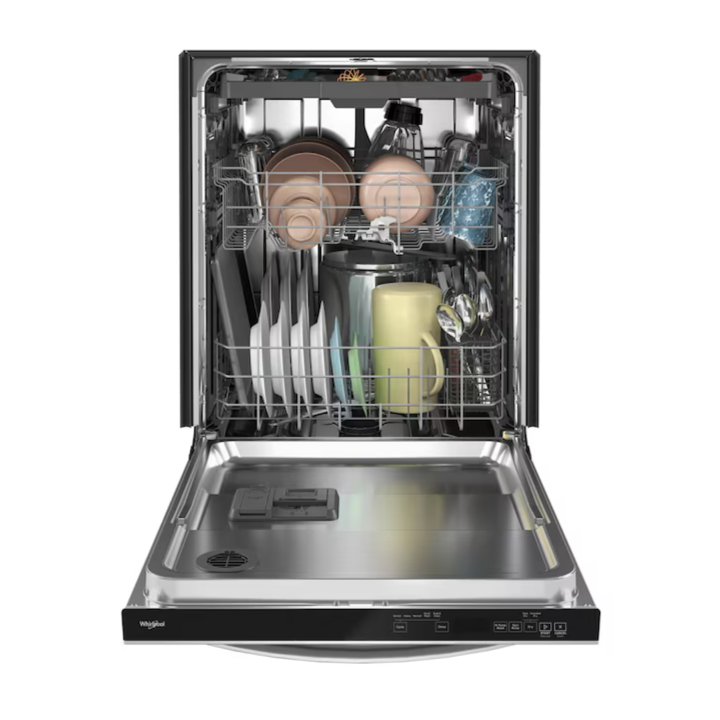 Whirlpool Eco Series 24-in Top Control Built-in Dishwasher With Third Rack ( Fingerprint Resistant Stainless Steel ) , 47-Decibel Very Quiet Sound Level