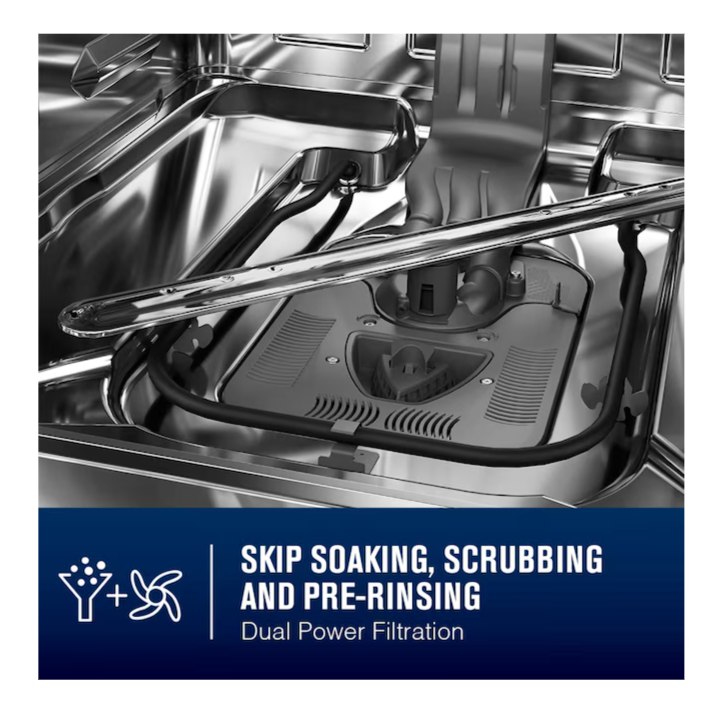 Maytag Dual Power Filtration 24-in Front Control Built-in Dishwasher ( Fingerprint Resistant Stainless Steel ) , 50-Decibel Very Quiet Sound Level