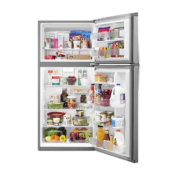 Whirlpool 19.1-cu ft Top-Freezer Refrigerator ( Monochromatic Stainless Steel ) ENERGY STAR Certified