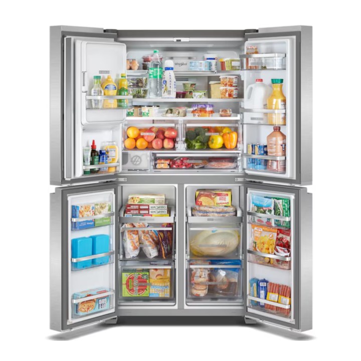 Whirlpool Counter-Depth 19.2-cu ft 4 -Door French Door Refrigerator with Ice Maker with Water and Ice Dispenser ( Fingerprint Resistant Stainless Steel )