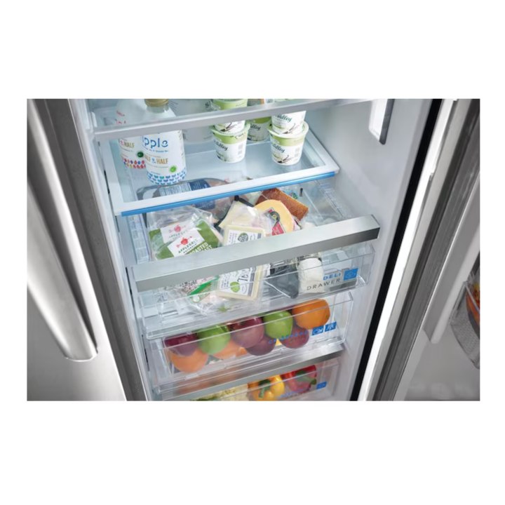 Frigidaire Gallery 22.3-cu ft Counter-Depth Side-by-Side Refrigerator with Ice Maker ,Water and Ice Dispenser ( Fingerprint Resistant Stainless Steel ) ENERGY STAR Certified