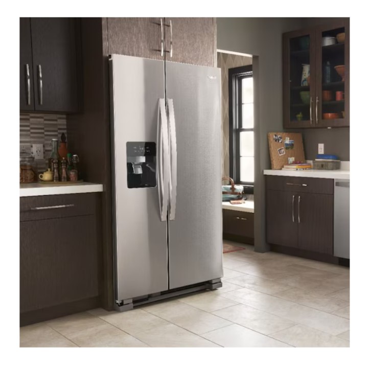 Whirlpool 24.5-cu ft Side-by-Side Refrigerator with Ice Maker ,Water and Ice Dispenser ( Fingerprint Resistant Stainless Finish )