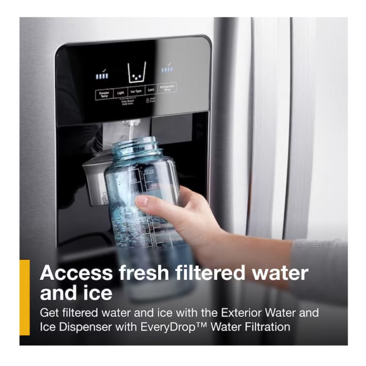 Whirlpool 24.5-cu ft Side-by-Side Refrigerator with Ice Maker ,Water and Ice Dispenser ( Fingerprint Resistant Stainless Finish )