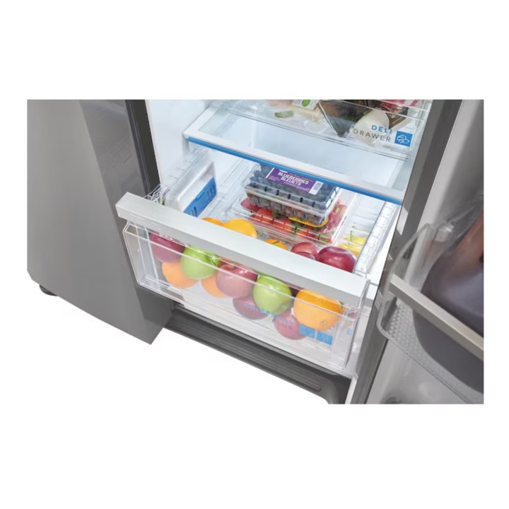 Frigidaire Gallery 22.3-cu ft Counter-Depth Side-by-Side Refrigerator with Ice Maker ,Water and Ice Dispenser ( Fingerprint Resistant Stainless Steel ) ENERGY STAR Certified
