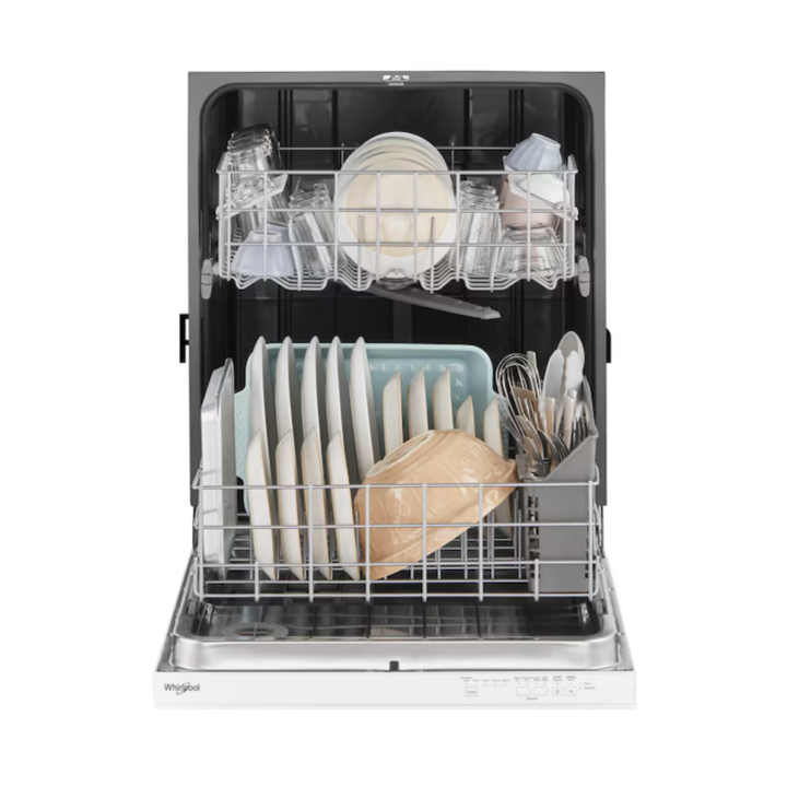 Whirlpool Eco Series 24-in Top Control Built-in Dishwasher ( White ) , 55-Decibel Standard Sound Level
