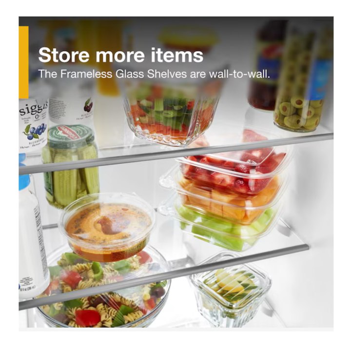 Whirlpool In Door Can Caddy 21.4-cu ft Side-by-Side Refrigerator with Ice Maker ,Water and Ice Dispenser ( Fingerprint Resistant Stainless Finish )