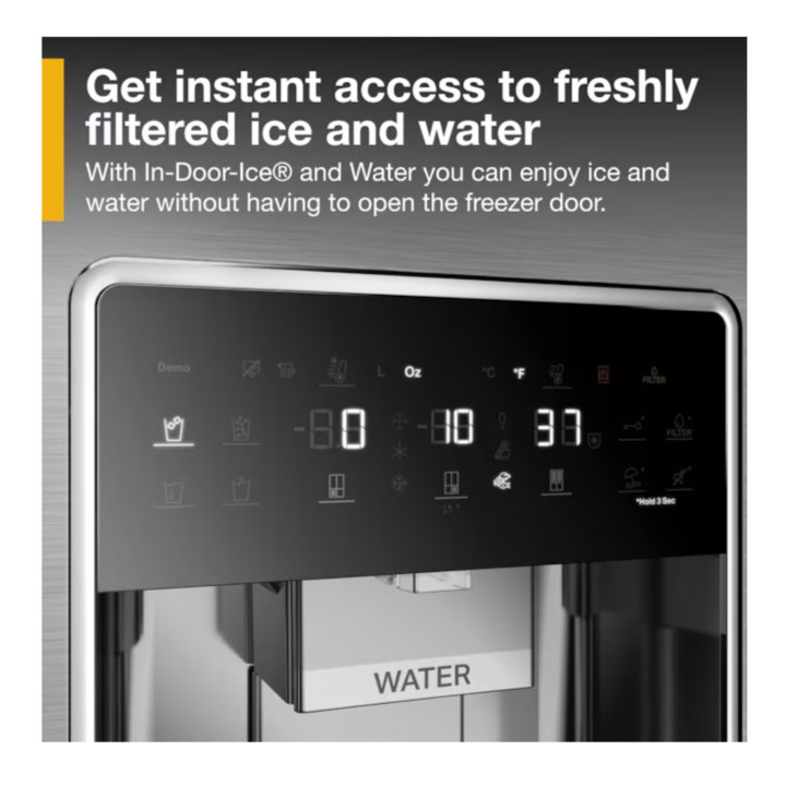 Whirlpool Counter-Depth 19.2-cu ft 4 -Door French Door Refrigerator with Ice Maker with Water and Ice Dispenser ( Fingerprint Resistant Stainless Steel )