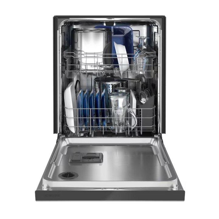 Maytag Dual Power Filtration 24-in Front Control Built-in Dishwasher ( Fingerprint Resistant Stainless Steel ) , 50-Decibel Very Quiet Sound Level