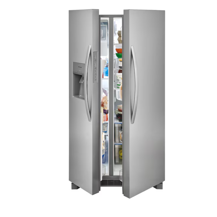 Frigidaire 25.6-cu ft Standard-Depth 36-in Wide Side-by-Side Refrigerator with Ice Maker ,Water and Ice Dispenser ( Fingerprint Resistant Stainless Steel ) ENERGY STAR Certified