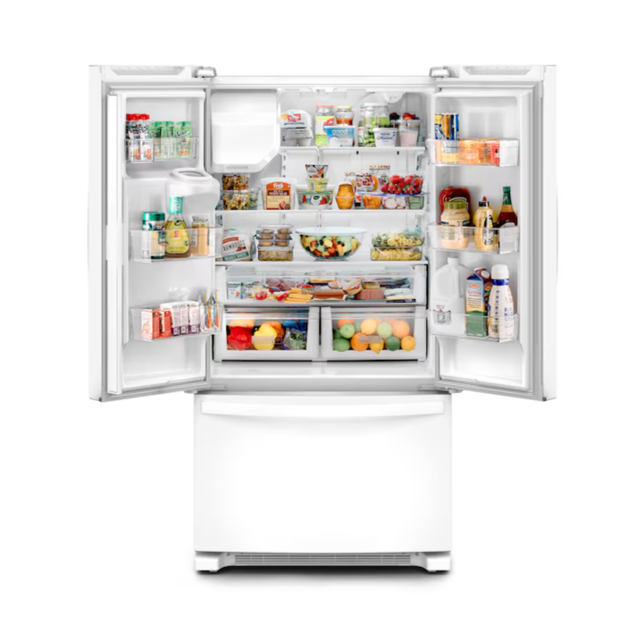 Whirlpool Standard-Depth 24.7-cu ft 3 -Door French Door Refrigerator with Ice Maker with Water and Ice Dispenser ( White ) ENERGY STAR Certified