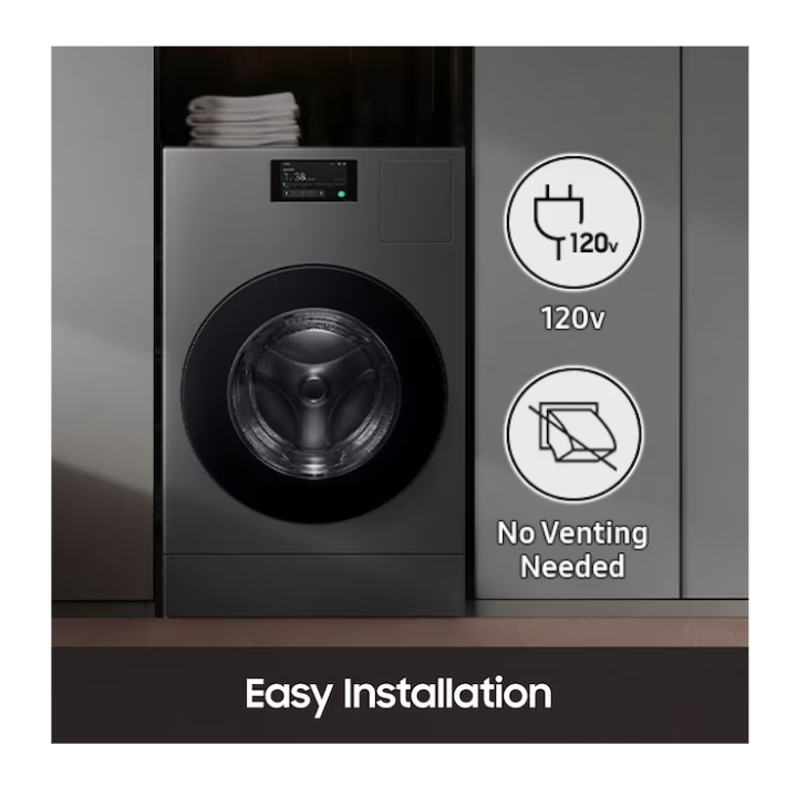 Samsung Bespoke 5.3-cu ft Capacity Dark Steel Ventless All-In-One Washer Dryer Combo (ENERGY STAR Certified)