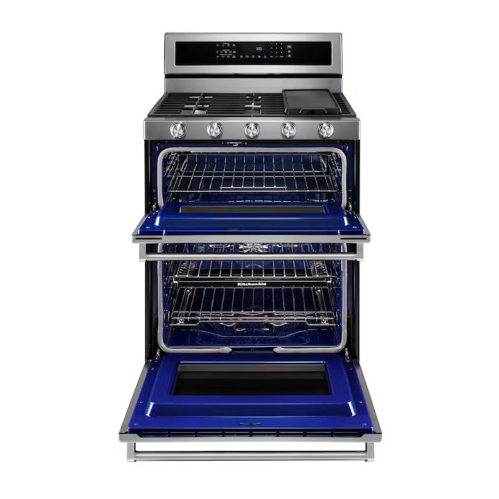 KitchenAid 30-in 4.2-cu ft / 2.5-cu ft Convection Oven Freestanding Double Oven Dual Fuel Range ( Stainless steel )