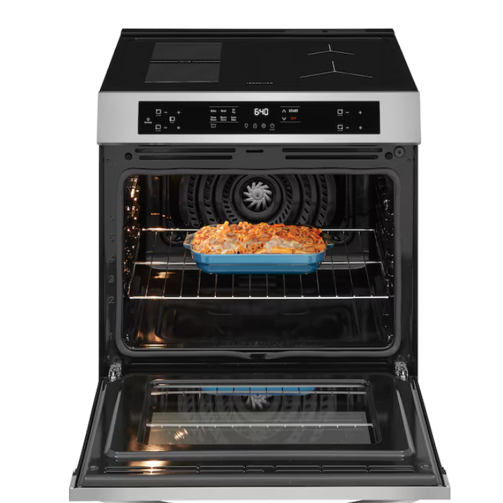 Frigidaire 30-in 4 burners 5.3-cu ft , Air Fry Convection Oven Slide-In Single Induction Range ( Stainless Steel )