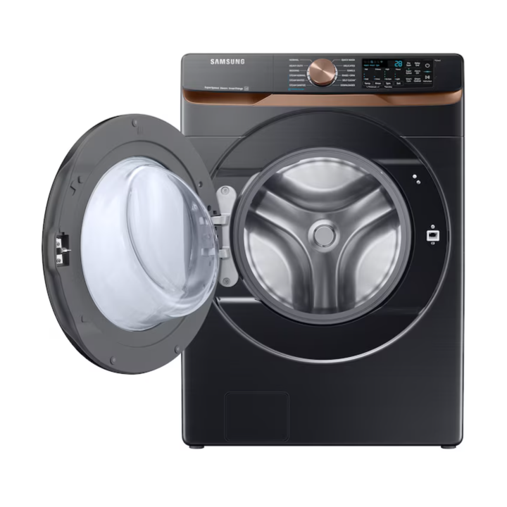 Samsung Super Speed Wash High Efficiency Stackable Steam Cycle Smart Compatible Extra Large Front-Load Washer ( Brushed Black ) ENERGY STAR