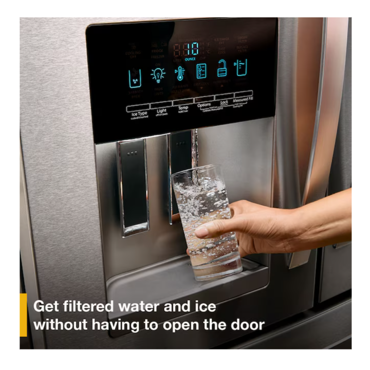 Whirlpool Standard-Depth 24.7-cu ft 3 -Door French Door Refrigerator with Ice Maker with Water and Ice Dispenser ( White ) ENERGY STAR Certified