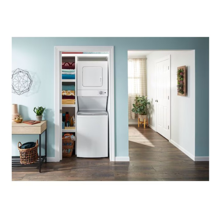 Whirlpool Stacked Laundry Center with 1.6-cu ft Top load Washer and Electric 3.4-cu ft Dryer