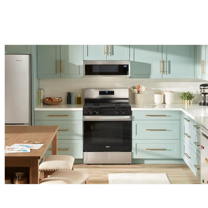 Whirlpool 30-in 4 burners 5-cu ft Freestanding Natural Gas Range ( Stainless Steel )