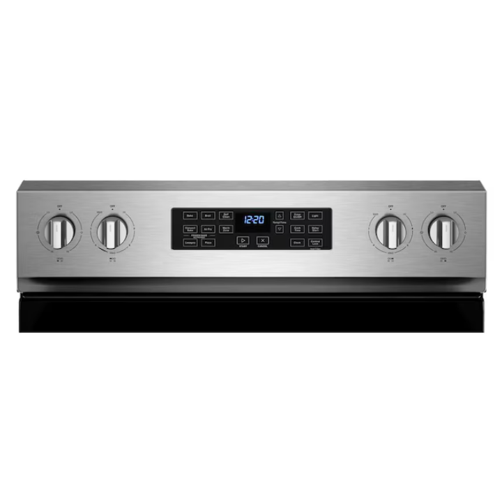 Whirlpool 30-in Glass Top 5 burners 5.3-cu ft Air Fry Convection Oven Freestanding Electric Range ( Fingerprint Resistant Stainless Steel )
