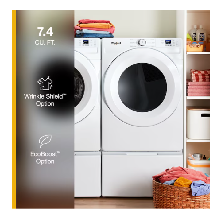 Whirlpool Large Stackable Portable Vented Gas Dryer ( White )