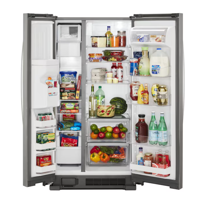 Whirlpool 21.4-cu ft Side-by-Side Refrigerator with Ice Maker ,Water and Ice Dispenser ( Stainless Steel )
