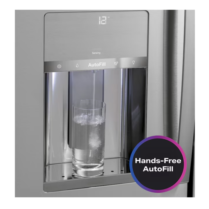 GE Profile Counter-Depth 22.4-cu ft 4 -Door Smart Compatible French Door Refrigerator with Ice Maker with Water and Ice Dispenser and Door within Door ( Fingerprint-resistant Stainless Steel ) ENERGY STAR Certified