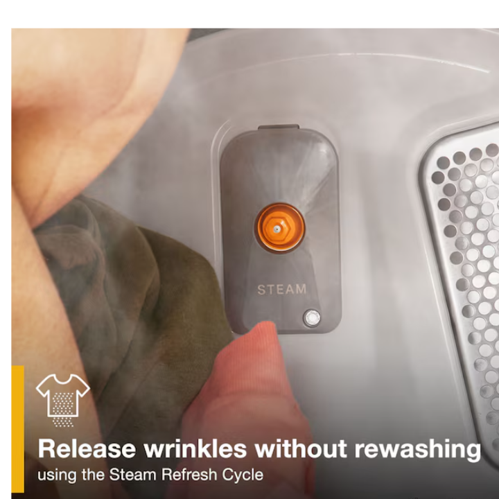 Whirlpool Large Stackable Steam Cycle Vented Electric Dryer ( Radient Silver )