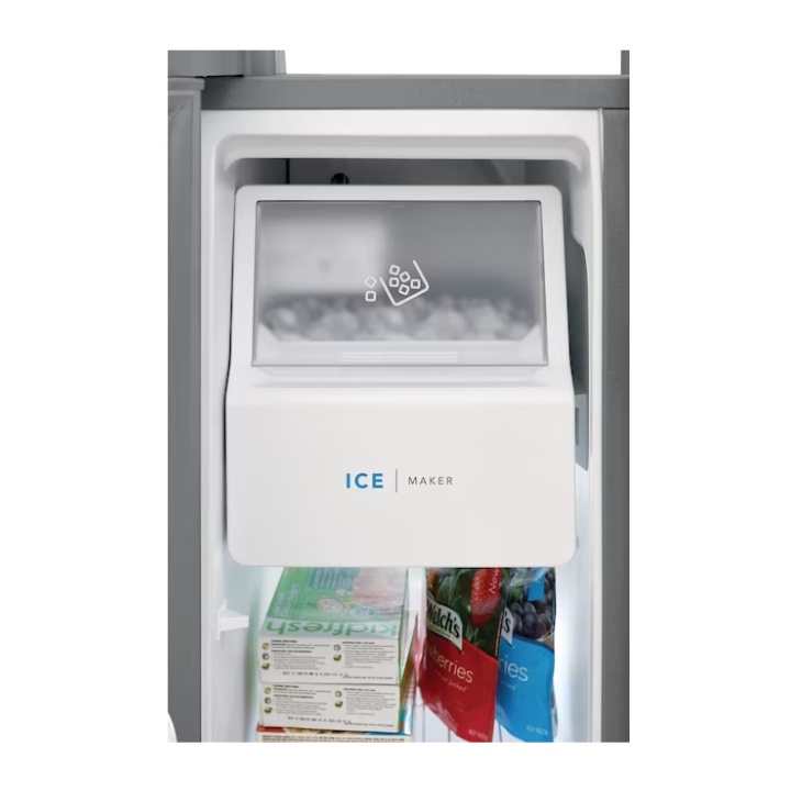 Frigidaire 25.6-cu ft Standard-Depth 36-in Wide Side-by-Side Refrigerator with Ice Maker ,Water and Ice Dispenser ( Fingerprint Resistant Stainless Steel ) ENERGY STAR Certified