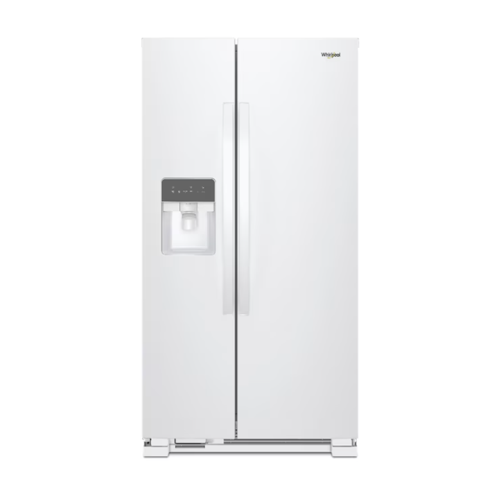 Whirlpool 24.6-cu ft Standard-Depth 36-in Wide Side-by-Side Refrigerator with Ice Maker ,Water and Ice Dispenser ( White )