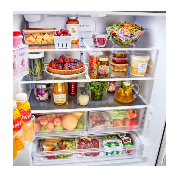 LG Counter-Depth MAX 26.5-cu ft 3 -Door 36-in Wide Smart Compatible French Door Refrigerator with Ice Maker with Water Dispenser ( Stainless Steel ) ENERGY STAR Certified