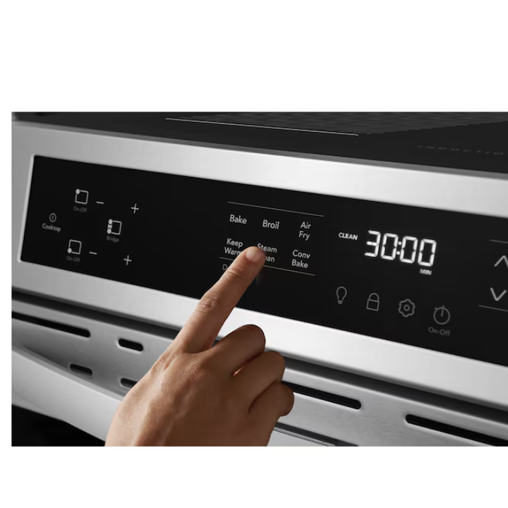 Frigidaire 30-in 4 burners 5.3-cu ft , Air Fry Convection Oven Slide-In Single Induction Range ( Stainless Steel )