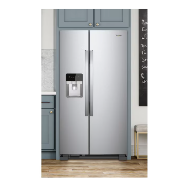 Whirlpool 21.4-cu ft Side-by-Side Refrigerator with Ice Maker ,Water and Ice Dispenser ( Stainless Steel )