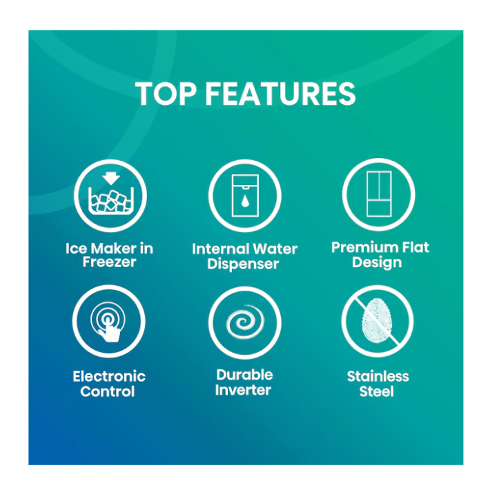 Hisense PureFlat Standard-Depth 26.6-cu ft 3 -Door 36-in Wide French Door Refrigerator with Ice Maker with Water Dispenser ( Fingerprint resistant stainless steel ) ENERGY STAR Certified