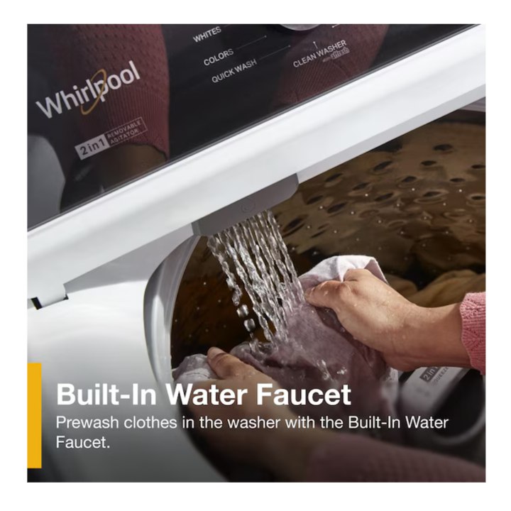 Whirlpool 4.7-4.8 cu. ft. Top Load Washer with Removable Agitator and 7 cu. ft. Electric Moisture Sensing Dryer