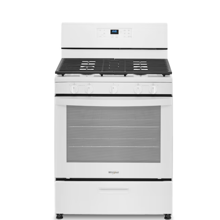 Whirlpool 30-in 5 burners 5.1-cu ft Freestanding Natural Gas Range ( White )