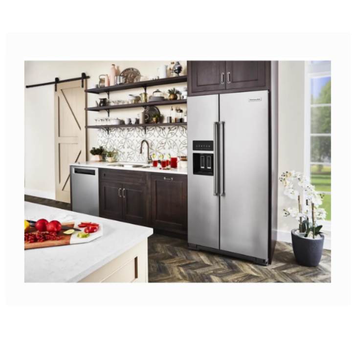 KitchenAidwith 22.6 Cu. Ft. Counter Depth Side by Side Refrigerator - Stainless Steel with PrintShield™ Finish