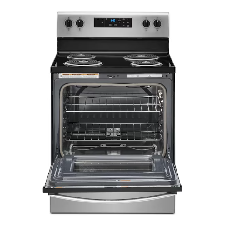 Whirlpool 30-in 4 burners 4.8-cu ft Freestanding Electric Range ( Stainless steel )