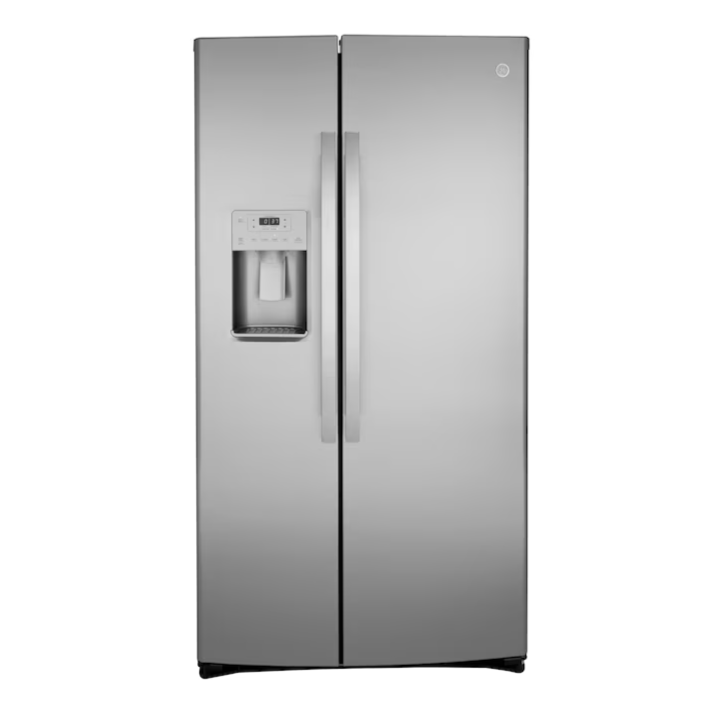 GE 25.1-cu ft Side-by-Side Refrigerator with Ice Maker ,Water and Ice Dispenser ( Fingerprint Resistant Stainless Steel )