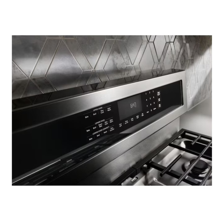 KitchenAid 30-in 4.2-cu ft / 2.5-cu ft Convection Oven Freestanding Double Oven Dual Fuel Range ( Stainless steel )