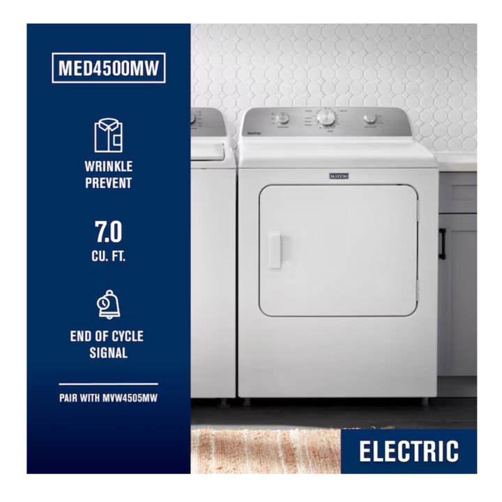 Maytag Wrinkle Prevent Extra Large Vented Electric Dryer ( White )